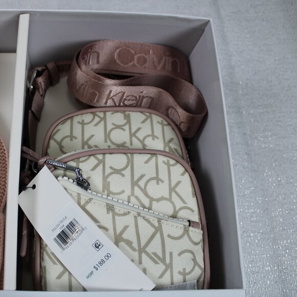 NWT Calvin Klein Women Crossbody Bag & Hat set Rose Color- (Original Price $188) - Picture 5 of 5